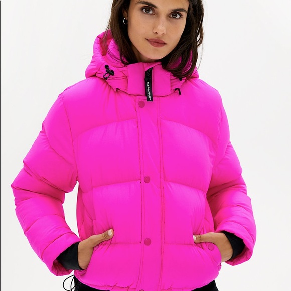 aritzia pink puffer jacket